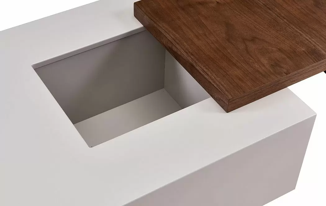 Стол журнальный Gerda (120), серо-бежевый/орех - фото 6