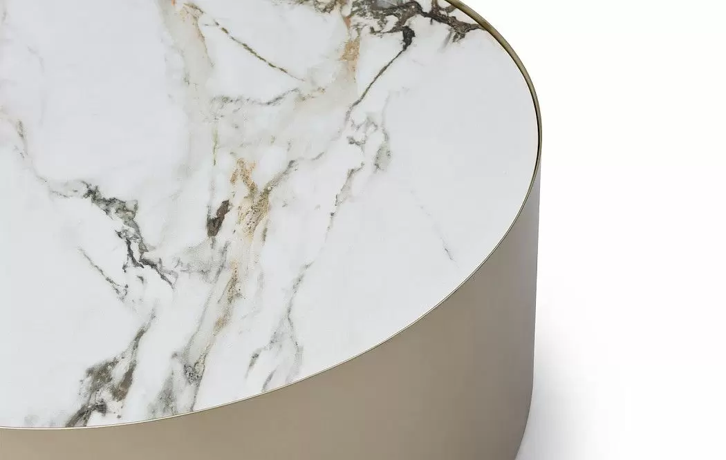 Стол журнальный Amber (80), белая керамика/шампань - фото 5