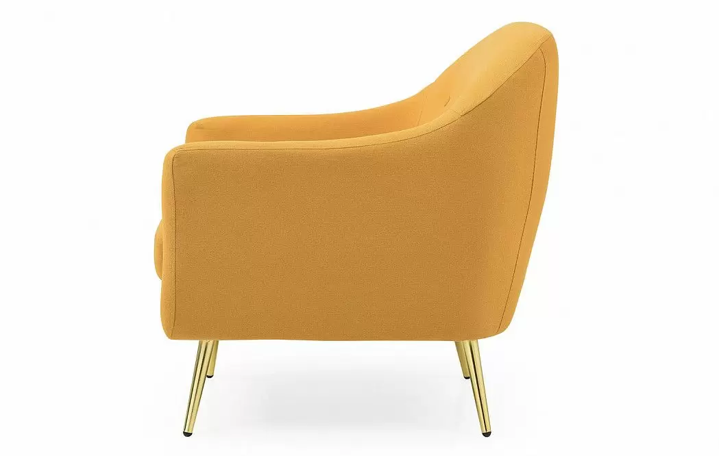 Кресло Carmen, желтый/золотые ножки - фото 6