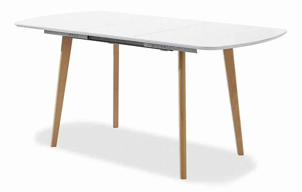 Стол раскладной Ellis 120-160, белый/бук
