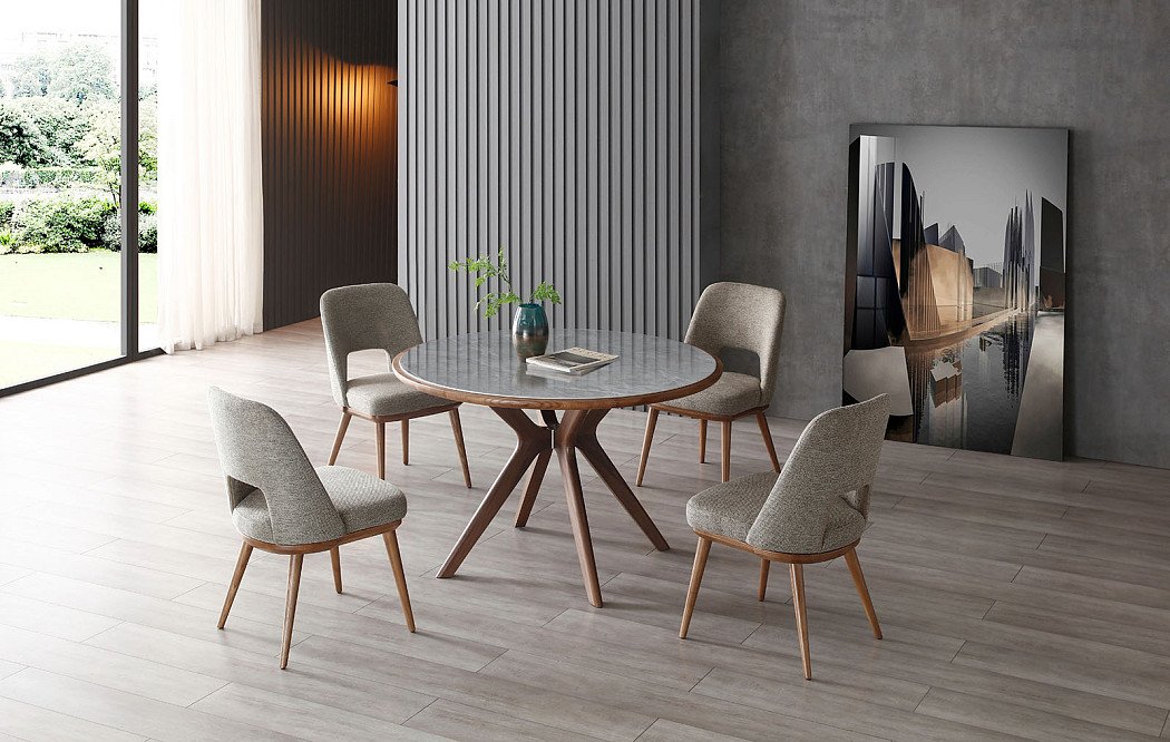 Стол Tango 120, серая керамика/орех - фото 2