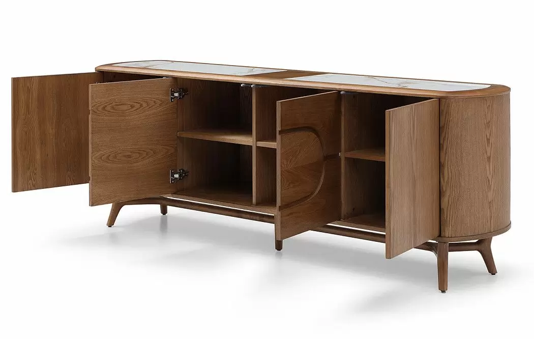 Буфет Carolina, белая керамика/орех - фото 4