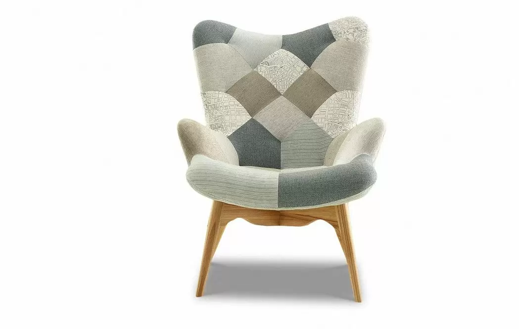 Кресло и оттоманка Contour, светлый пэчворк/ясень - фото 18