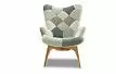 Кресло и оттоманка Contour, светлый пэчворк/ясень