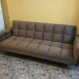 Диван-кровать Madrid, желтый/золотые ножки