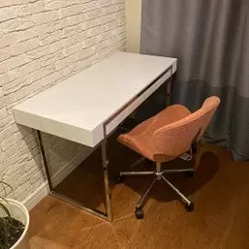 Стол письменный Ego, орех/белые ножки