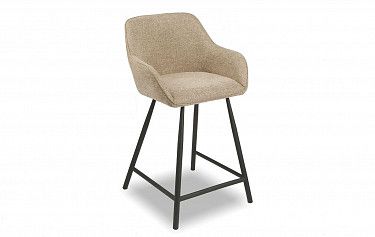 Стул полубарный Edwin, бежевый/черный