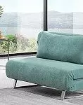 Диван-кровать Rosy 2-х местный, бирюзовый/хром
