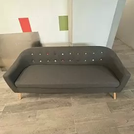 Диван Florence 2-х местный, темно-серый/цветные пуговицы