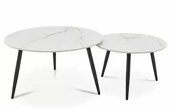 Набор из 2-х столов журнальных Liz, белая керамика