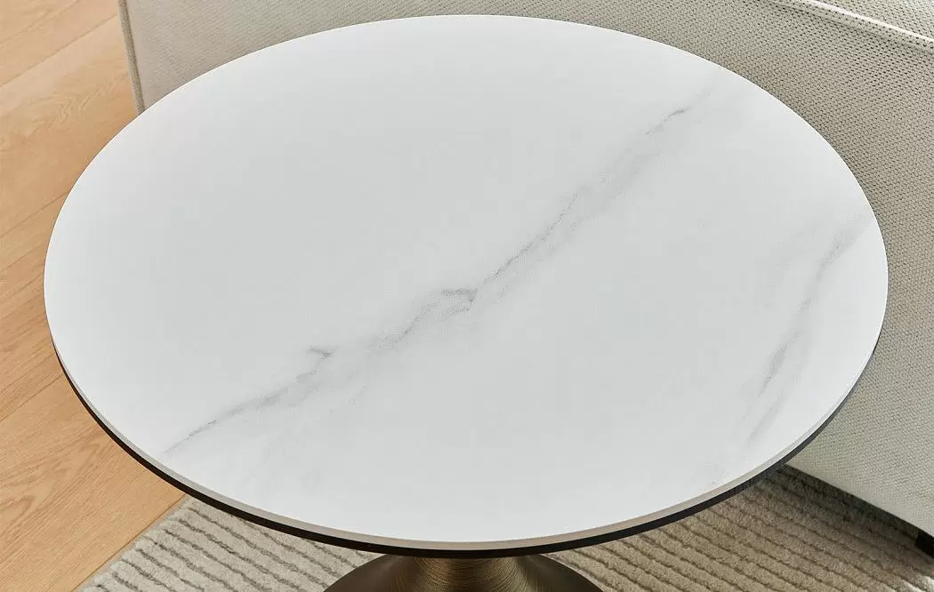 Стол журнальный Reggio (50), белый камень/бронза - фото 3