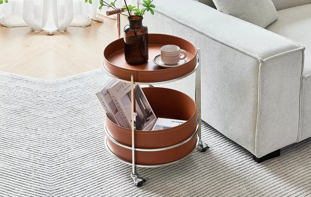 Столик сервировочный Eric (40), коричневый/сталь - фото 2