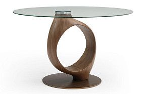 Стол Oasis 130, прозрачное стекло/орех/бронза Стол Oasis 130, прозрачное стекло/орех/бронза