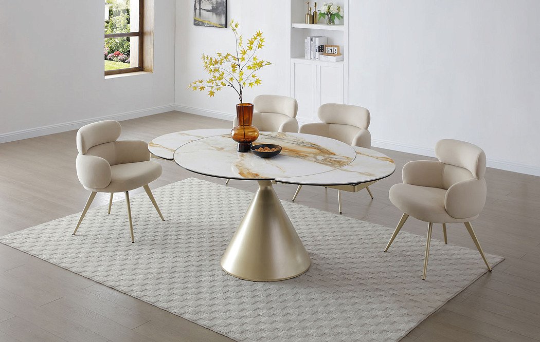 Стол раскладной Josephina 120-180, керамика/шампань - фото 3