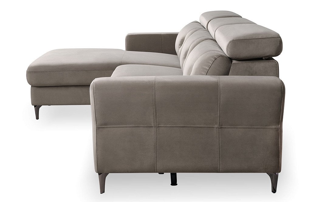 Диван-реклайнер Adeline угловой (левый), серо-коричневый - фото 8