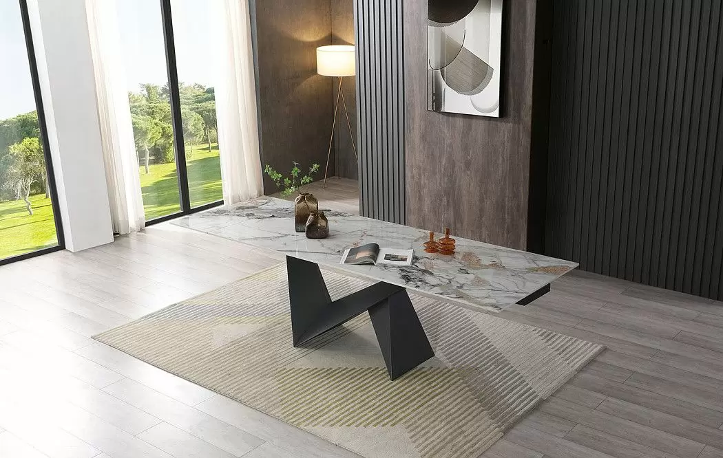 Стол раскладной Portofino Black 180-260, светлая керамика/черный - фото 9