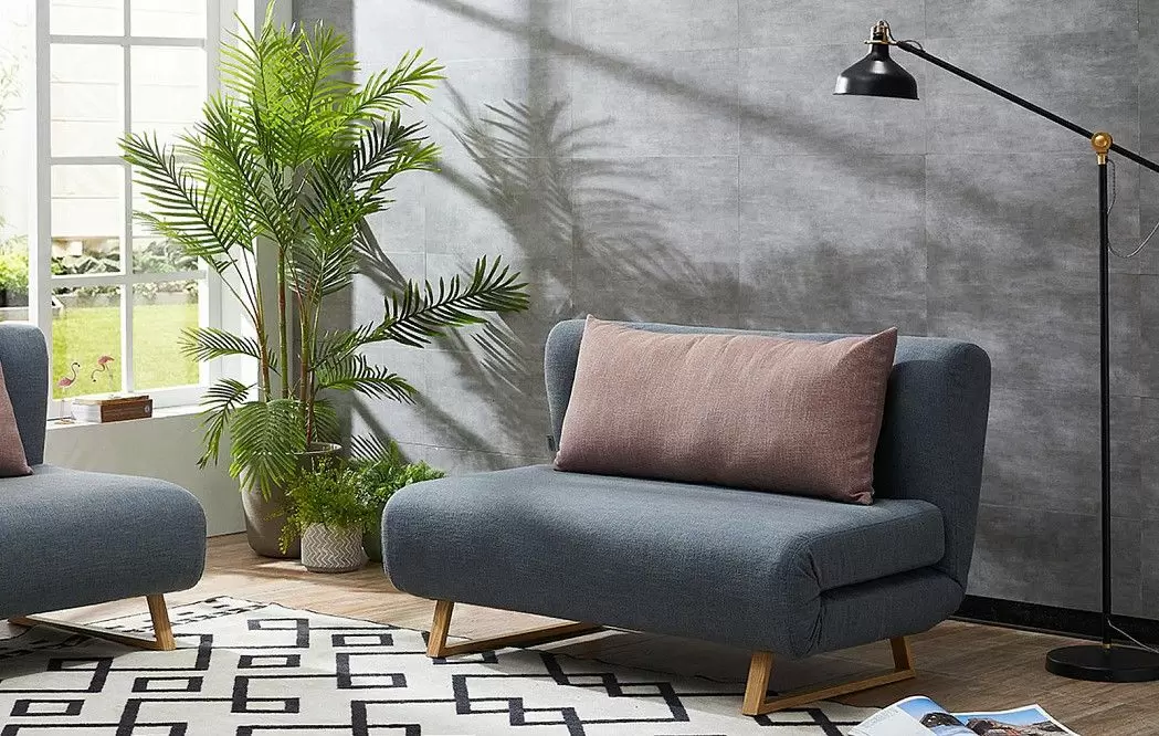 Диван-кровать Rosy 2-х местный, синий/коралловый