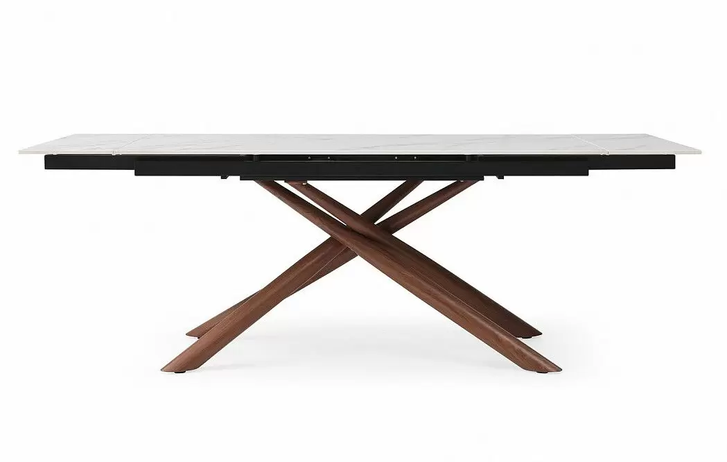 Стол раскладной Ravenna 160-220, белая керамика/орех - фото 7