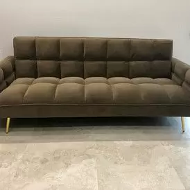 Диван-кровать Madrid, желтый/золотые ножки