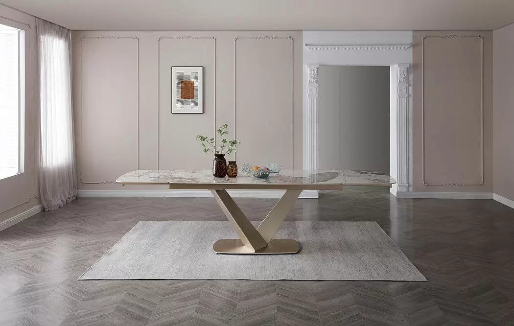 Стол раскладной Victoria 180-280, светлая керамика/шампань - фото 10