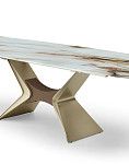 Стол раскладной Richard 180-270, стекло 3D/шампань