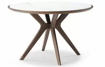 Стол Tango 120, светлая керамика/орех