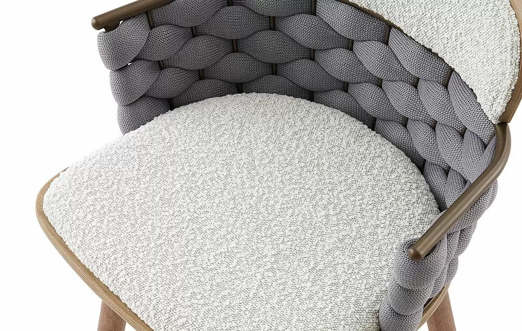 Стул полубарный Vanda (65), белый/серый - фото 4