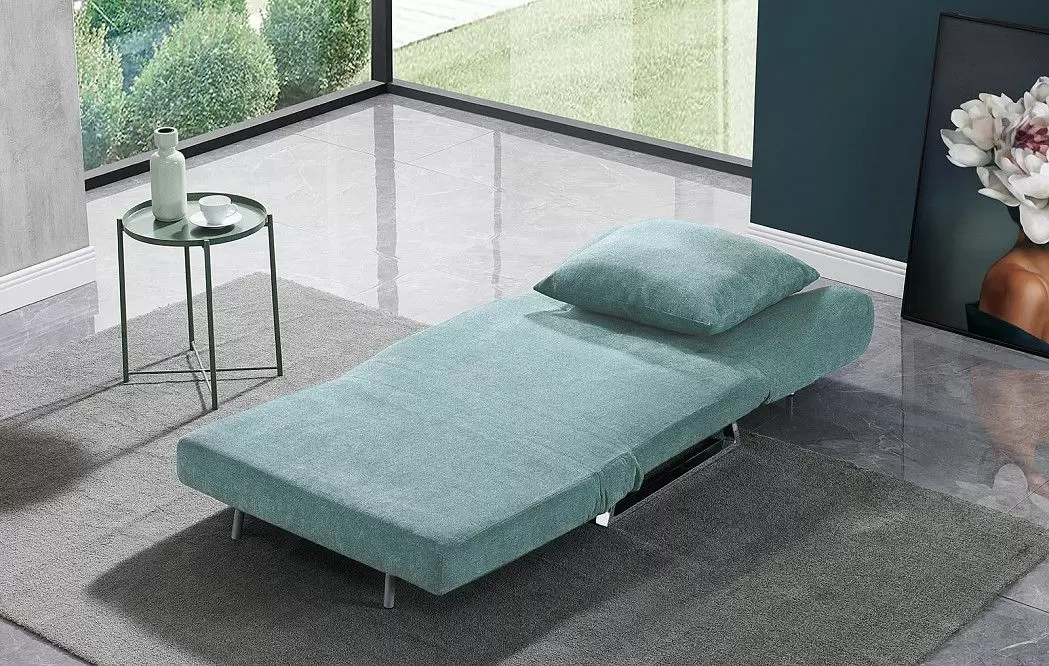 Кресло-кровать Rosy, бирюзовый/хром - фото 2