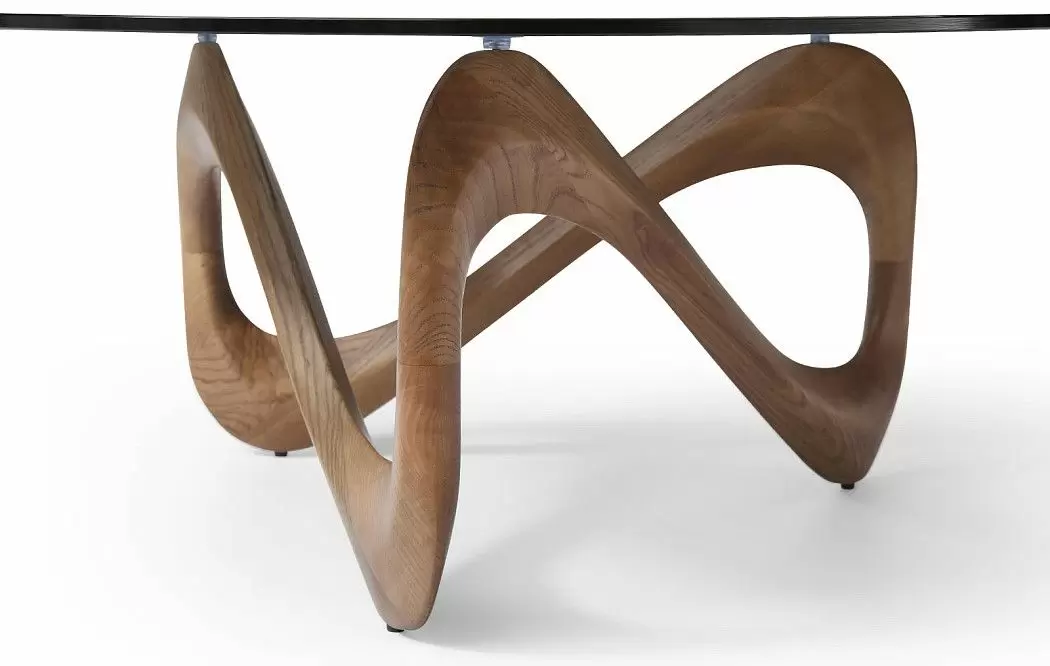 Стол журнальный Sea Glass, серое стекло/орех - фото 5