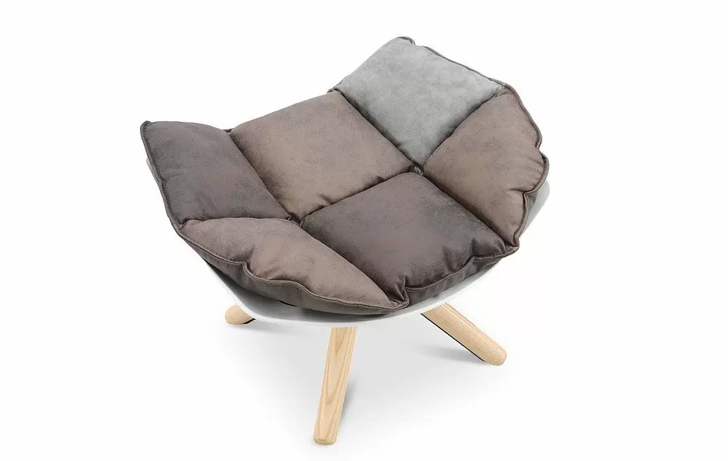 Кресло и оттоманка в стиле Husk, коричневый пэчворк - фото 7