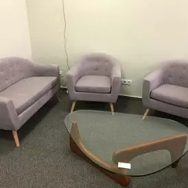 Диван Florence 2-х местный, темно-серый/цветные пуговицы