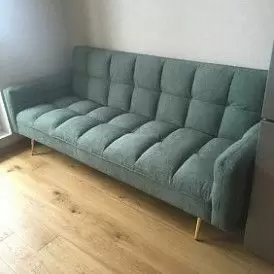 Диван-кровать Madrid, желтый/золотые ножки