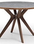 Стол Tango 120, серая керамика/орех
