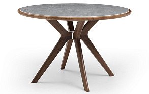 Стол Tango 120, серая керамика/орех