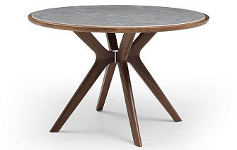 Стол Tango 120, серая керамика/орех