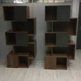 Стеллаж Palo Walnut, орех/серая полка