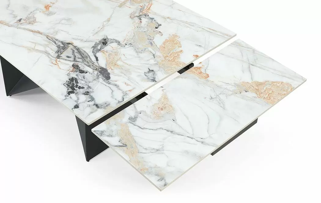 Стол раскладной Portofino Black 200-300, светлая керамика/черный - фото 13