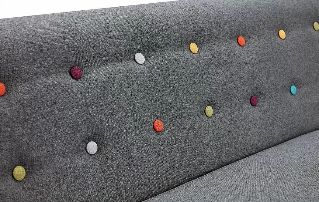 Диван Florence 3-х местный, темно-серый/цветные пуговицы - фото 4