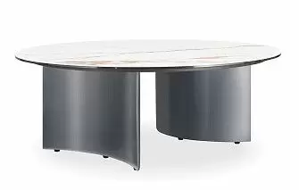 Стол журнальный Storm (100), белый камень/сталь