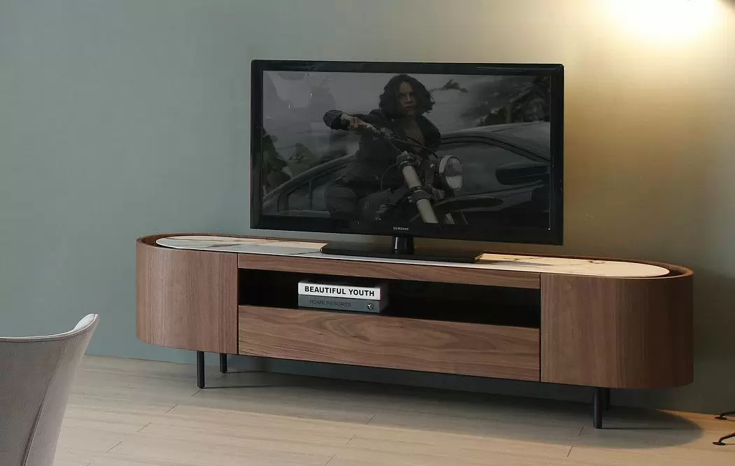 ТВ Тумба Angelica, белая керамика/орех - фото 10