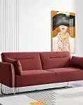 Диван-кровать Liverpool, бордовый/золото