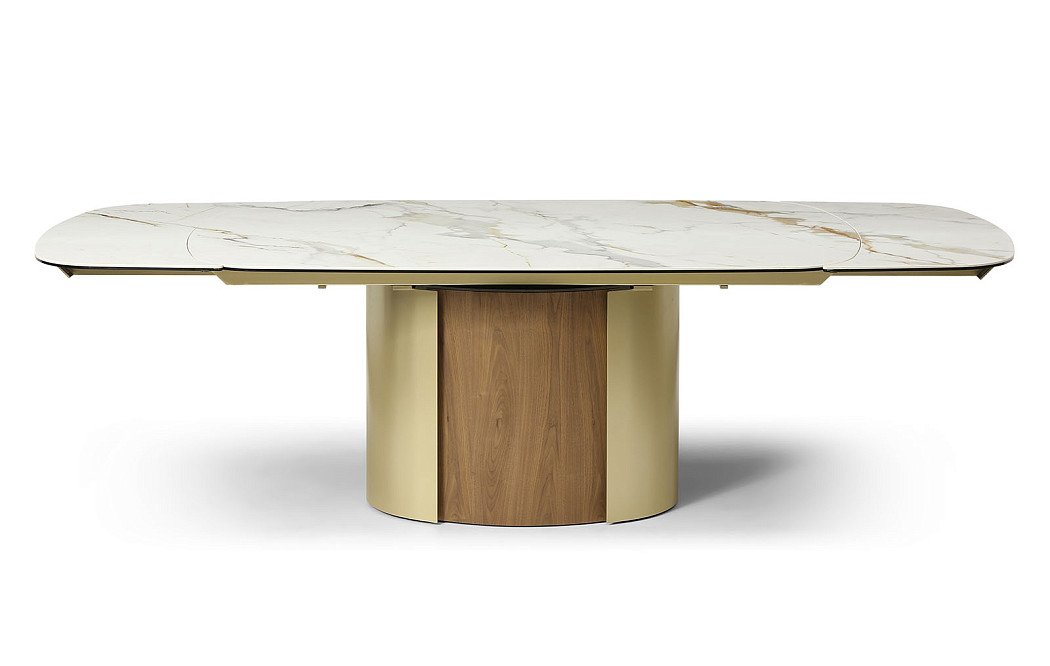 Стол раскладной Milan 180-260, керамика/шампань/орех - фото 7