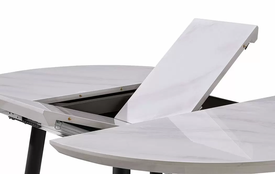 Стол раскладной Leticia 100-130, мраморный рисунок/черный - фото 9