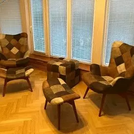 Оттоманка Contour, розовый/белый