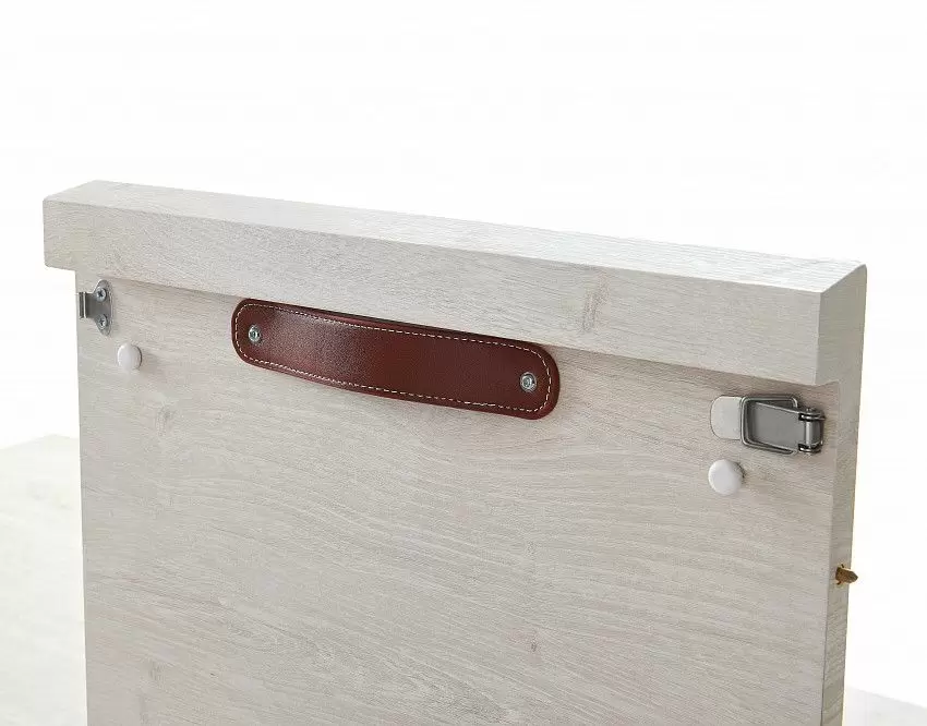 Стол раскладной Denver 120-160, светлый дуб/черный - фото 7