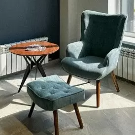 Оттоманка Hygge, слоновая кость/золото