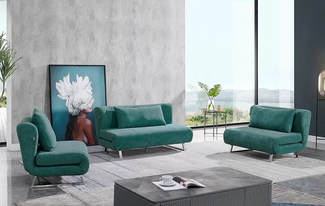 Комплект мягкой мебели Rosy, темно-бирюзовый