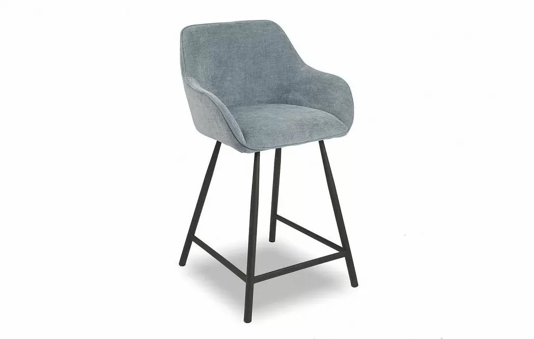 Стул полубарный Edwin, голубой пепел/черный
