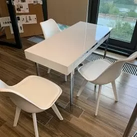 Стол письменный Ego, орех/белые ножки