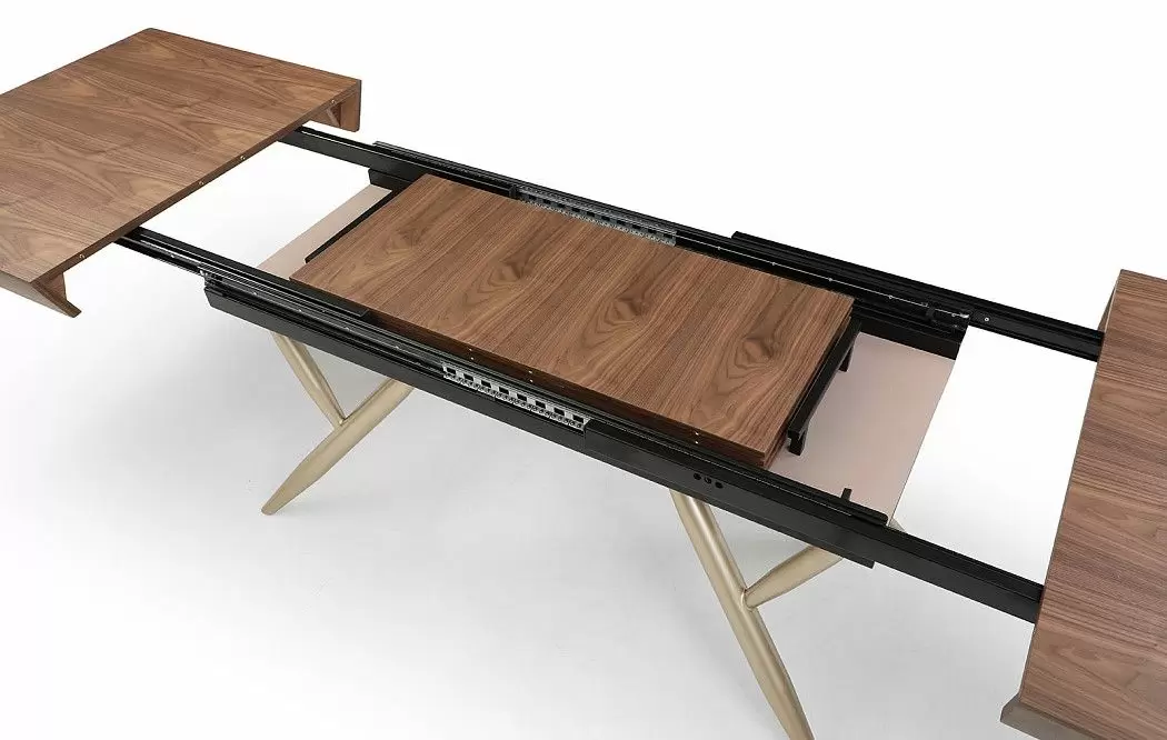 Стол раскладной Eleonora 160-340, орех/золото - фото 9